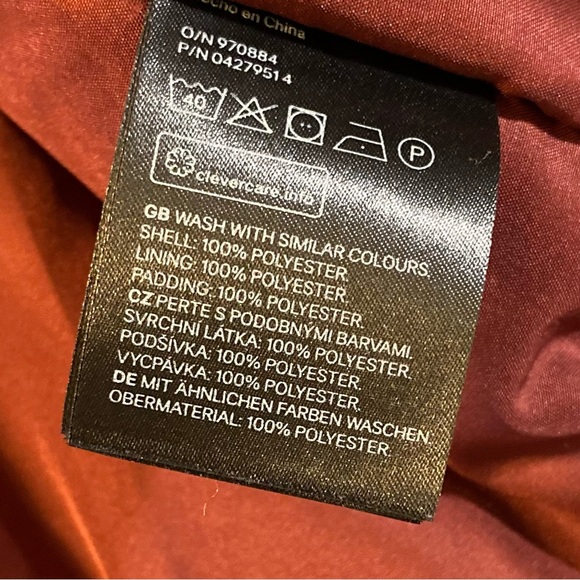 Bomber Cropped Jacket Women’s 8 H&M Navy/Maroon Gold Accents Zip Sleeve Pocket - Picture 12 of 13